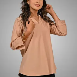 QUACLO Women Viscose Pleated Top image 3