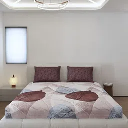 Monte Carlo Stanley Brown & Grey Printed 144 TC King Bedsheet Set 1.85 m x 1.95 m image 5