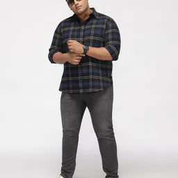 Big Hello - The Plus Life Plus Size Tartan Checked Long Sleeves Cotton Shirt image 5