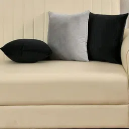 Shadowkart Grey & Black 3 Pieces Velvet Square Cushion Covers-picture-13