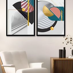 Myntra Elegant Homes Simply Soulful White & Blue 2 Piece Abstract Printed Canvas Wall Art-picture-18