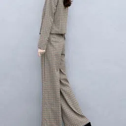 StyleCast Women Checked Notched Lapel Collar Blazer With Trousers Co-Ords image 4