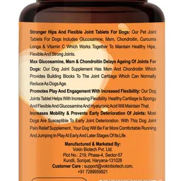 petpetals Chewable Hip & Joint Chicken Flavor Dog Tablets for Skin & Digestive System Pet Health Supplements image 3