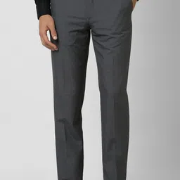 van heusen Men Slim Fit Grey Polyester Trousers-picture-12