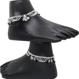 AamNa Enterprises Brass-Plated Artificial Beads Anklet image 3