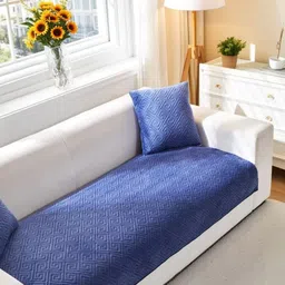 HOMETHREADS Navy Blue & Blue Embroidered Sofa Cover-picture-40