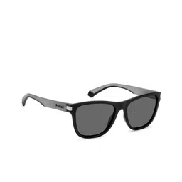 Polaroid Unisex Grey Lens & Black Rectangle Sunglasses with UV Protected Lens-picture-13