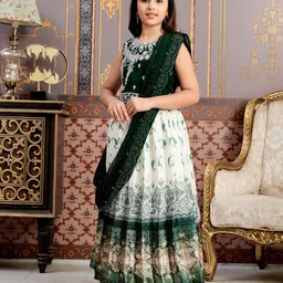 Aarika Girls Embroidered Ready to Wear Lehenga & Blouse With Dupatta image 3