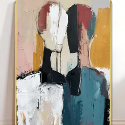 Livin'luxe White & Blue 1 Piece Wood Abstract Wall Paintings-picture-11