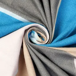 Wee Hours Blue & Brown Geometric 300 TC Double King Bedsheet Set-2.74 m x 2.74 m image 2