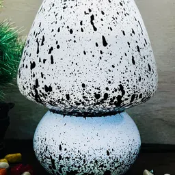 DIWAM HANDICRAFTS White Textured Glass Traditional Abstract Shaped Table Lamp-image-27