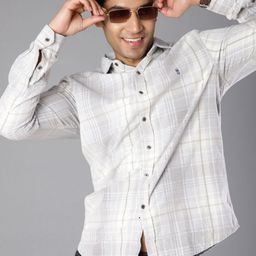 V-Mart Slim Fit Tartan Checks Checked Corduroy Casual Shirt-picture-3