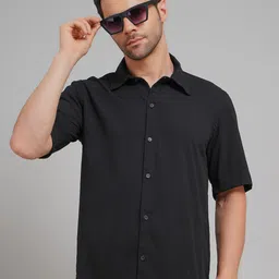 Parona Men Comfort Fit Solid Spread Collar Casual Shirt-picture-16