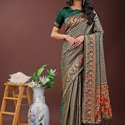 LeeliPeeri Designer Ethnic Motifs Zari Silk Blend Saree-picture-24