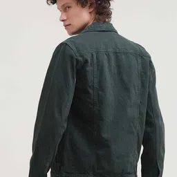 Grit and Flair Men Washed Cotton Denim Jacket image 2