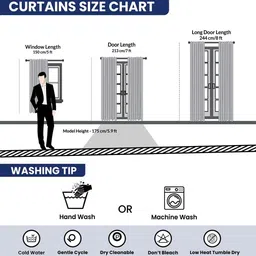 Cortina White & Grey Set of 2 Floral Window Curtain image 3