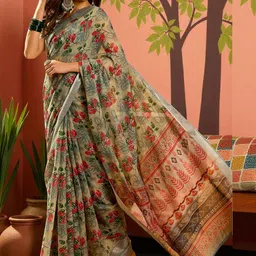 GULKEE FAB Floral Zari Handloom Saree image 5