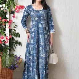 KALINI Ethnic Motifs Print Fit & Flare Maxi Dress image 2