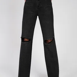 NUCOUTHS Women Super Regular Fit High-Rise Slash Knee Jeans-picture-26