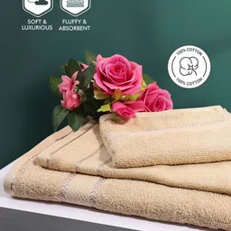 Layers Beige 3 Piece Cotton 380 GSM Towel Set image 2