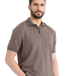RARE RABBIT Men Solid Polo Collar Cotton T-shirt image 5