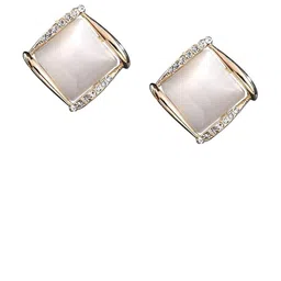 DIVASTRI Gold Plated Artificial Stone StuddedAnd Beaded Contemporary Studs image 5
