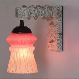 1ST TIME Pink & Pink Textured Wood Contemporary Abstract Shaped Shaped Wall Lamp image 2