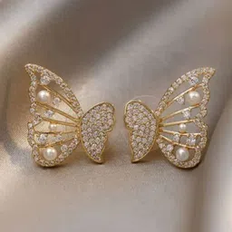 Estailo fashion Artificial Stones Studded Butterfly Shaped Studs-picture-18