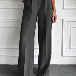 Next One Women Smart Straight Fit High-Rise Easy Wash Pleated Trousers-image-97