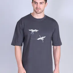 Parcel Yard Printed Cotton Drop-Shoulder Sleeves T-shirt-image-95