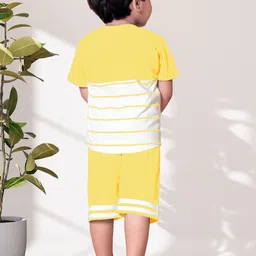 WINSWORLD ENTERPRISE Kids Striped Round Neck Pure Cotton T-shirt With Capris image 4