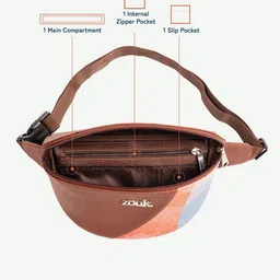 alt by zouk ZOUK Freya GeoOptics Textured Water Resistant Vegan Leather Waist Pouch image 3