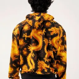 Clazzey Men Printed Hooded Sweatshirt image 3