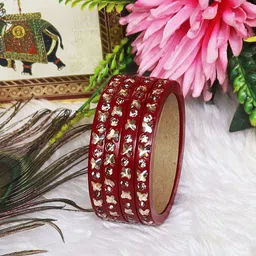 TAJ BRIDAL STORE 4-Pcs Kundan Studded Bangles-picture-37