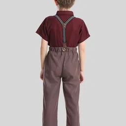 LULU & SKY Boys Button Up Shirt With Suspender Trousers image 4