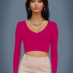 Dream Beauty Fashion Women V-Neck Fitted Crop Top-picture-24