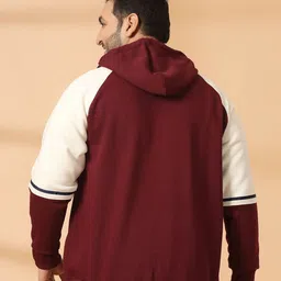 plusS Men Plus Size Colourblocked Hooded Sweatshirt image 3