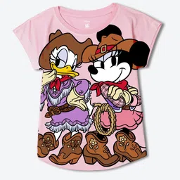 YK Disney Kids-Girls Graphic Printed Minnie Mouse Round Neck Top-picture-10