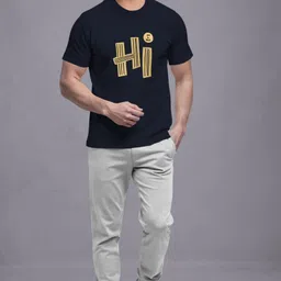 blive Men Night Suit Set Blue, Grey Printed-picture-14