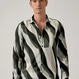 Banana Club Men Abstract Printed Classic Slim Fit Casual Shirt-picture-10