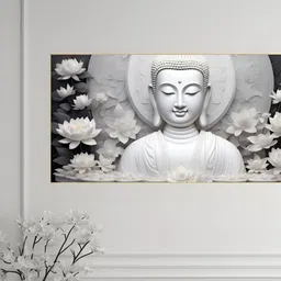 nestroots Off White & Grey 1 Piece Canvas Other Wall Paintings-picture-26