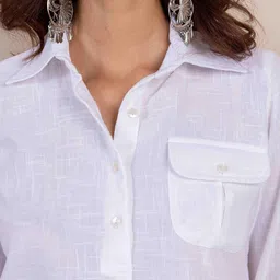 INAAYA JAIPUR Roll-Up Sleeves Cotton Top image 3