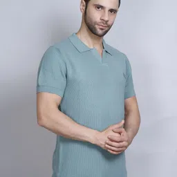 PULAKIN Self Design Polo Collar Pure Cotton T-shirt image 5