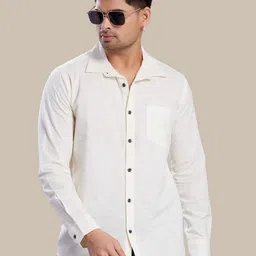 DIVISIVE Men Club Slim Fit Solid Spread Collar Cotton Casual Shirt-image-28