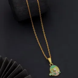 SZN Set Of 2 Gold-Plated Animal Shaped Artificial Beaded Enamelled Pendants With Chains image 4