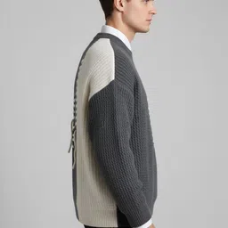 Mast & Harbour Men Colourblocked Pullover with Embroidered Detail image 2