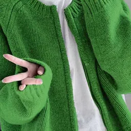 StyleCast x Revolte Women Round Neck Front Open Sweaters image 2