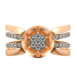 VALANOVA Rose Gold Plated Sterling Silver Certified 0.14 Ct Lab Grown Diamond Ring-picture-38