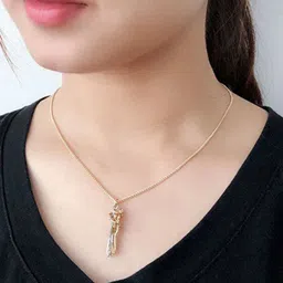 Uniqon Set Of 2 Hugging Embrace Statement Love Couple Promise Pendants with Chains image 5