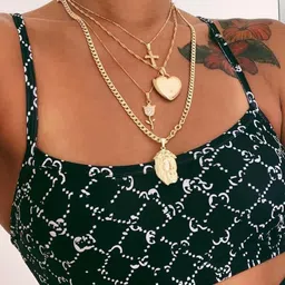 Arzonai Gold Stainless Steel Necklace-picture-28